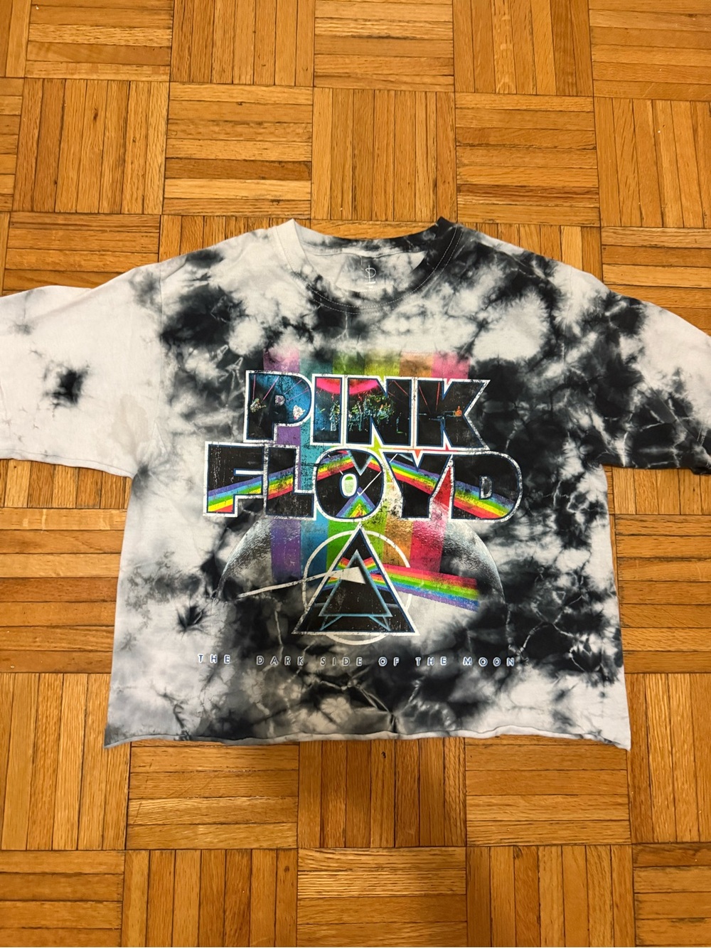 Pink Floyd Tie-Dye Graphic Tee -raw edge hem